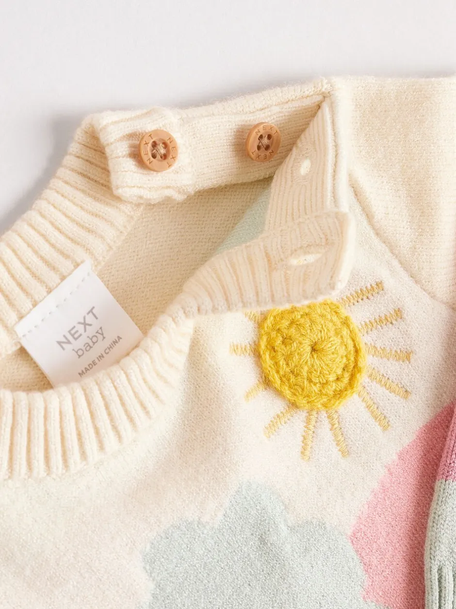 Sets En Outfits|Gebreide Kleding*Next - Gebreide babytrui en leggings set 2 -delig (0mnd -2jr) Pink Sheep Scene