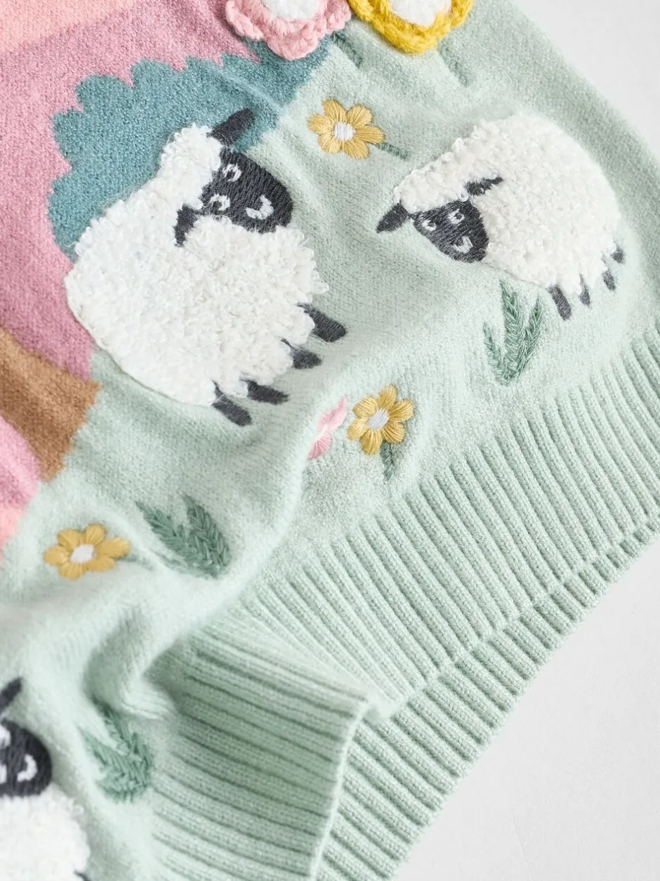 Sets En Outfits|Gebreide Kleding*Next - Gebreide babytrui en leggings set 2 -delig (0mnd -2jr) Pink Sheep Scene