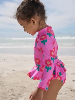 Badkleding|Badkleding*Next - Zonbeschermende zwemset (3 mnd-7 jr) Pink Stampy Floral