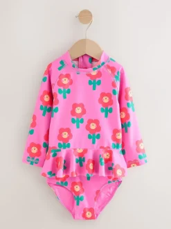 Badkleding|Badkleding*Next - Zonbeschermende zwemset (3 mnd-7 jr) Pink Stampy Floral