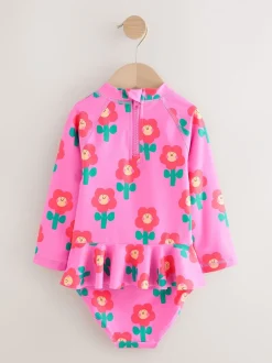 Badkleding|Badkleding*Next - Zonbeschermende zwemset (3 mnd-7 jr) Pink Stampy Floral