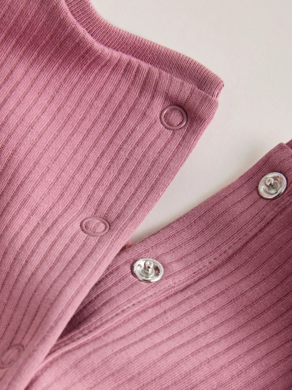 Sets En Combisets|Rompertjes En Tuinbroeken*Next - Frill Shoulder Baby Rompers 4 Pack Pink Tonal Spot and Stripe