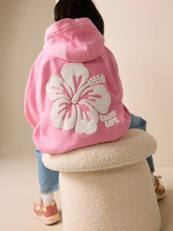 Sweaters En Hoody´S*Next Pink Washed Flower - Hoodie (3 - 16 jr)