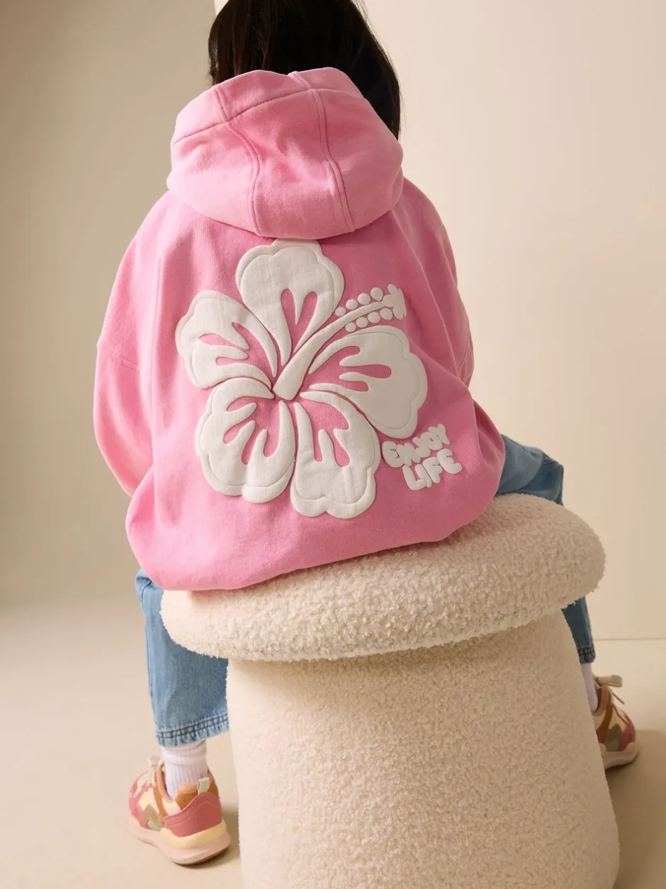 Sweaters En Hoody´S*Next Pink Washed Flower - Hoodie (3 - 16 jr)