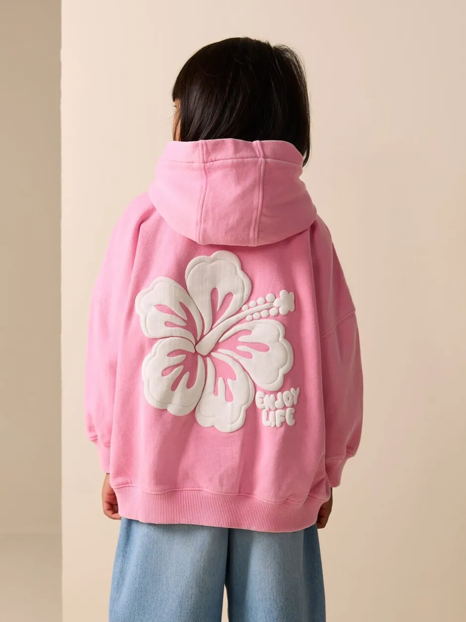 Sweaters En Hoody´S*Next Pink Washed Flower - Hoodie (3 - 16 jr)