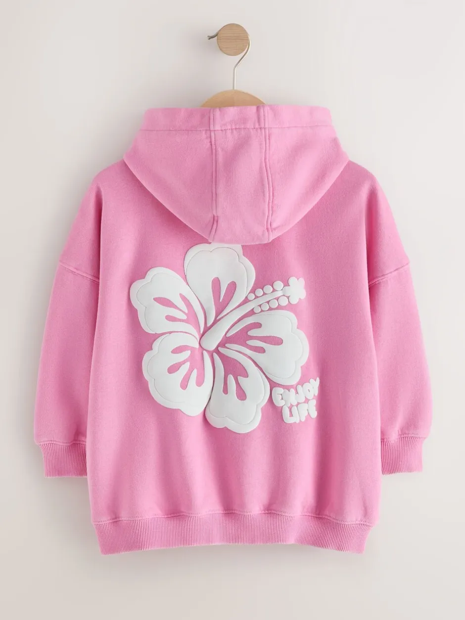 Sweaters En Hoody´S*Next Pink Washed Flower - Hoodie (3 - 16 jr)