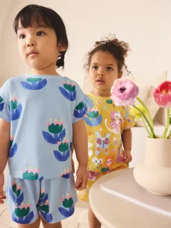 Nachtkleding En Pyjama's|Pyjama's*Next Pink/Blue Cat/Floral Print - Verpakking van 3 korte pyjama's (9mnd -12jr)