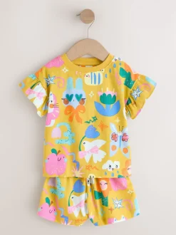 Nachtkleding En Pyjama's|Pyjama's*Next Pink/Blue Cat/Floral Print - Verpakking van 3 korte pyjama's (9mnd -12jr)