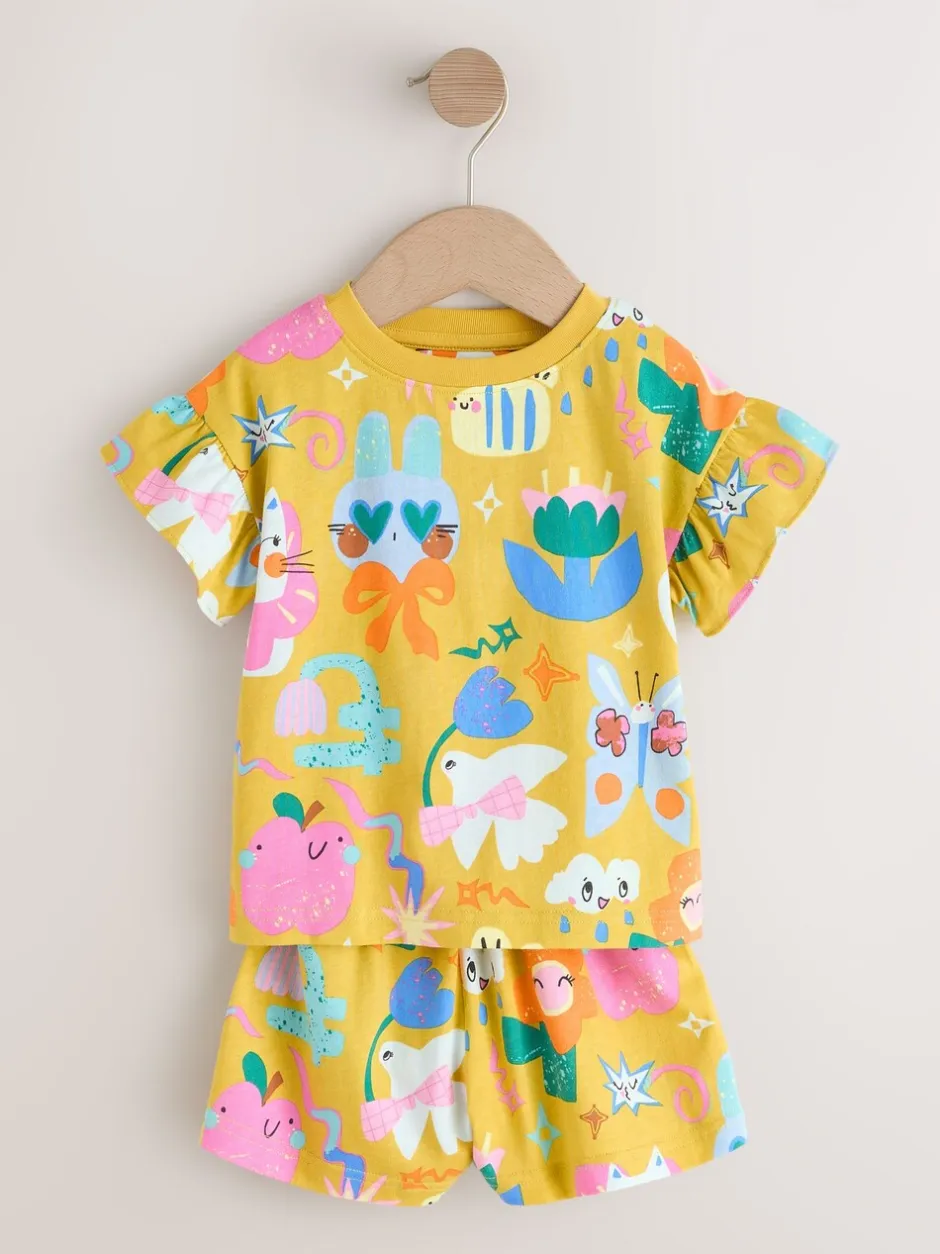 Nachtkleding En Pyjama's|Pyjama's*Next Pink/Blue Cat/Floral Print - Verpakking van 3 korte pyjama's (9mnd -12jr)