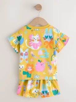 Nachtkleding En Pyjama's|Pyjama's*Next Pink/Blue Cat/Floral Print - Verpakking van 3 korte pyjama's (9mnd -12jr)