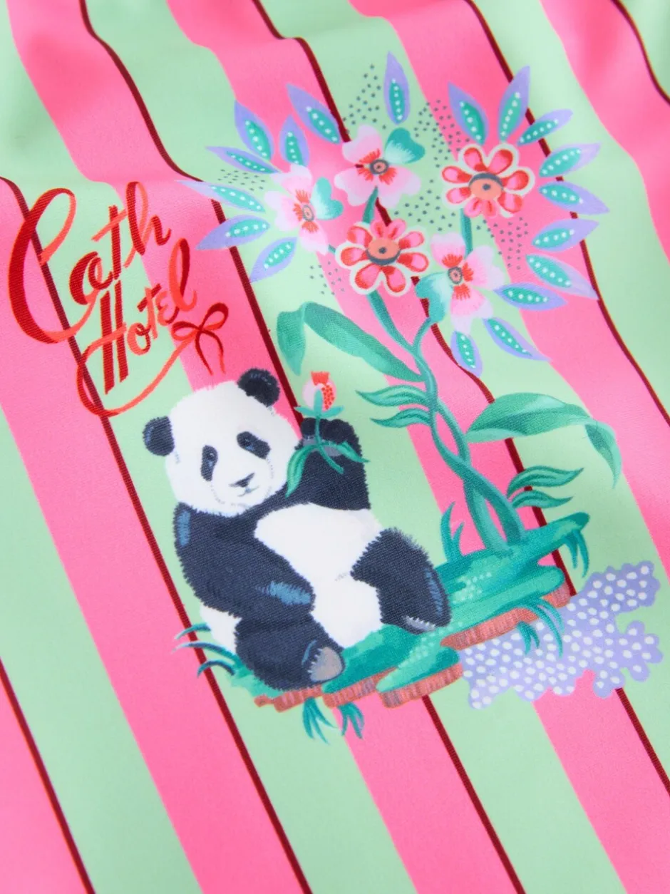 Badkleding|Badkleding|Next - Cath Kidston Frill Swimsuit (3mths-7yrs) Pink/Green Stripe Panda