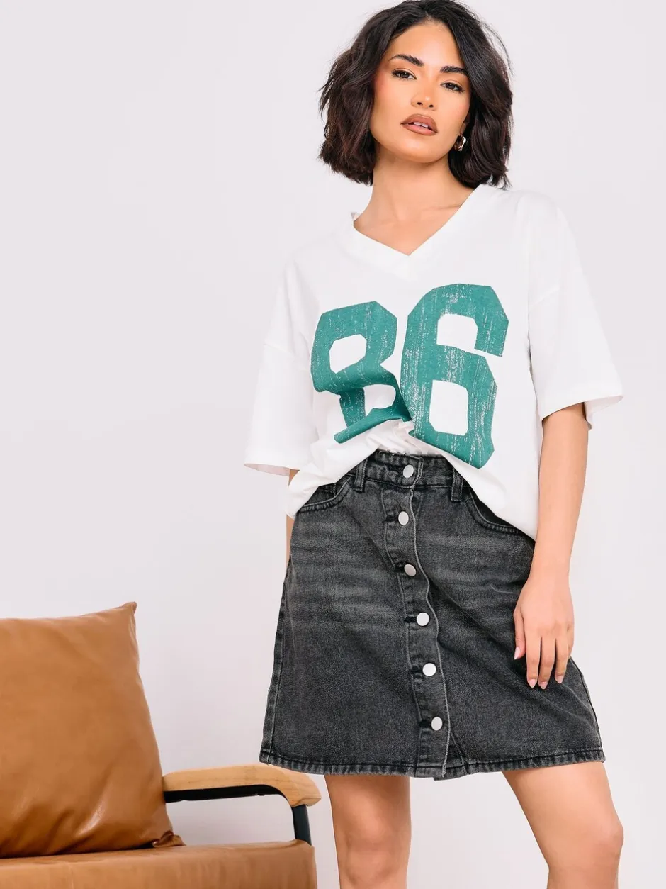 Rokken*PixieGirl Petite - Minirok met knopen van 100% katoen