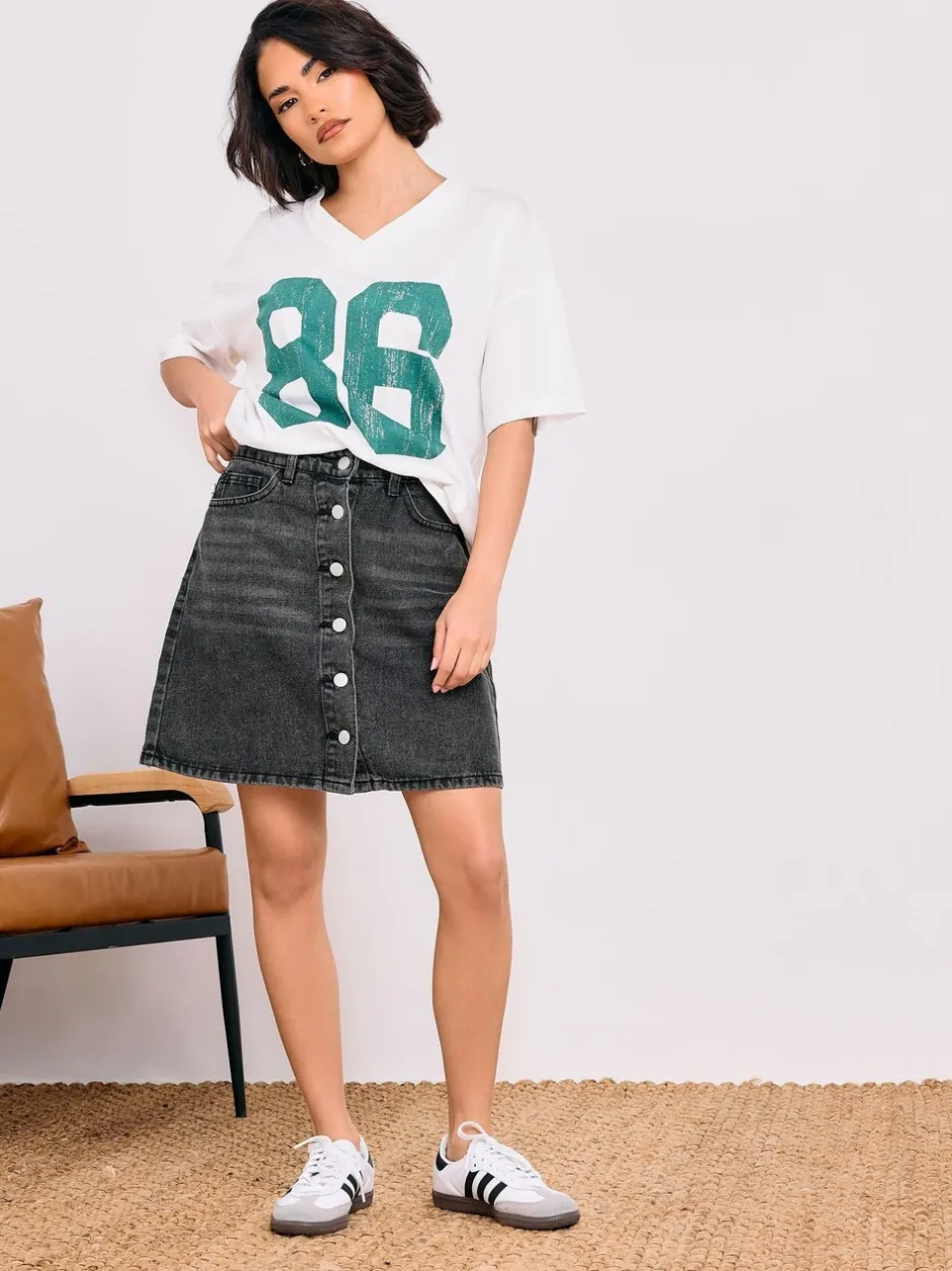 Rokken*PixieGirl Petite - Minirok met knopen van 100% katoen