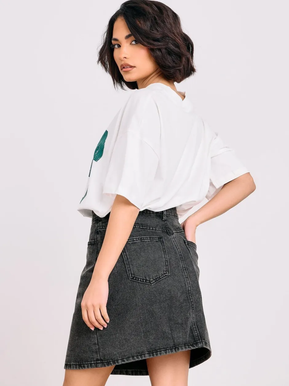 Rokken*PixieGirl Petite - Minirok met knopen van 100% katoen