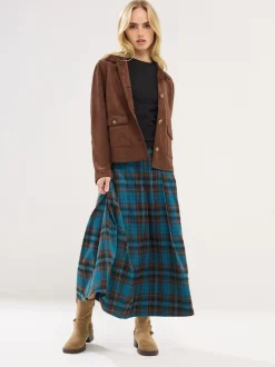 Rokken*PixieGirl Petite geruite Midi rok met gesp