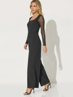 Jumpsuits En Playsuits|PixieGirl Petite Mesh Long Sleeve Side Leg Jumpsuit