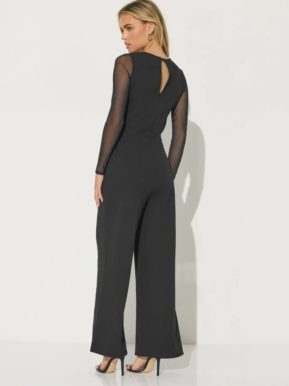 Jumpsuits En Playsuits|PixieGirl Petite Mesh Long Sleeve Side Leg Jumpsuit