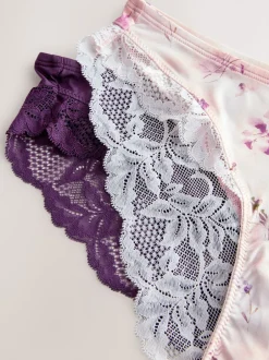 Onderbroeken*Next Plum Purple/Floral Print - Onderbroek met hoge pijpen 2 Pak