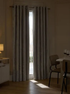 Gordijnen|Gordijnen|Next Plush Chenille Eyelet Curtains Natuurlijk