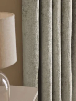 Gordijnen|Gordijnen|Next Plush Chenille Eyelet Curtains Natuurlijk