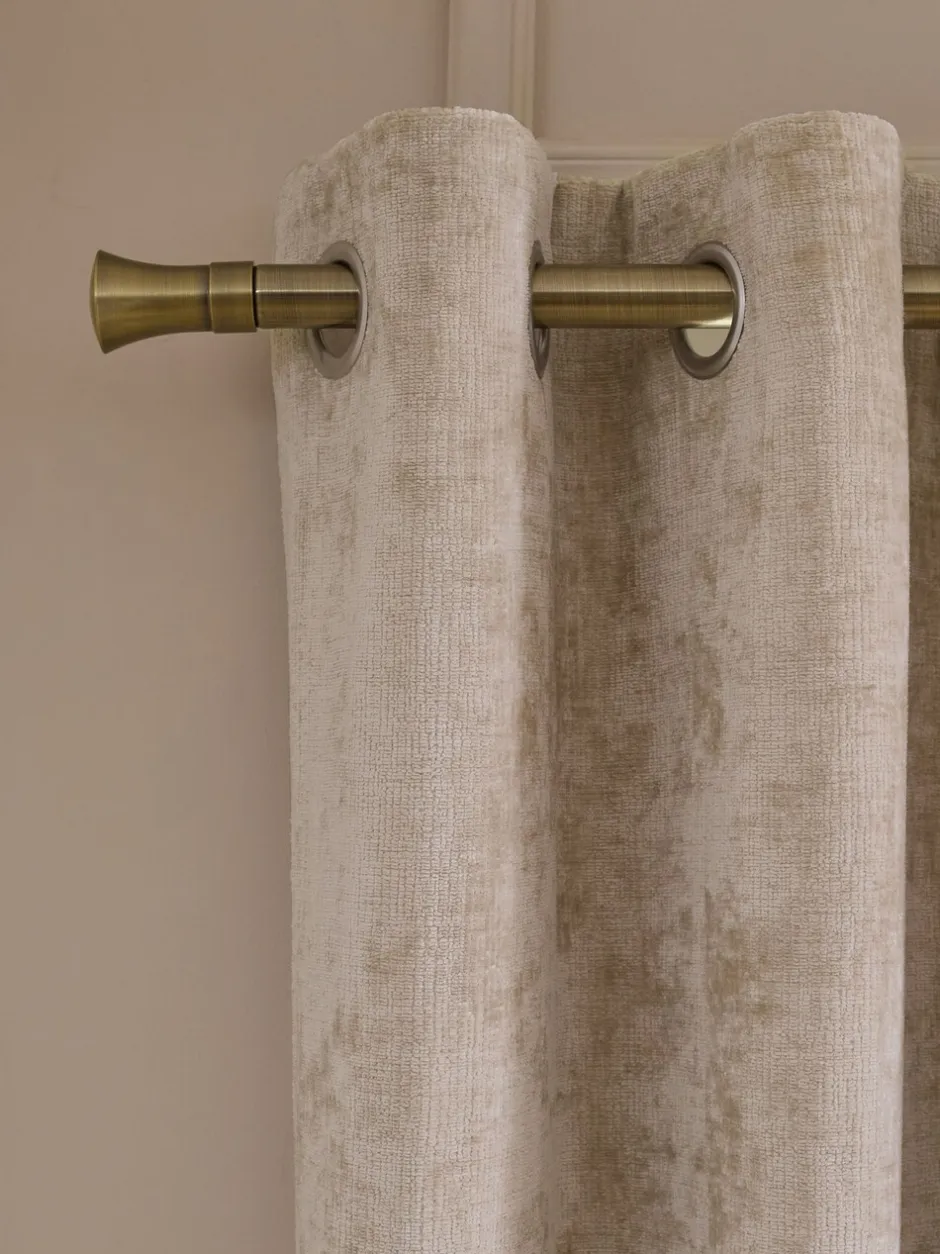Gordijnen|Gordijnen*Next Plush Chenille Eyelet Curtains Natuurlijk