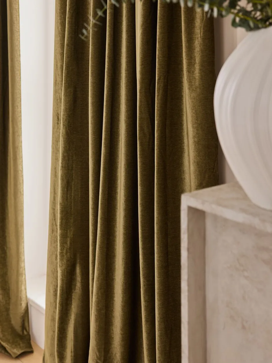 Gordijnen|Gordijnen|Next Plush Chenille Pencil Pleat Lined Curtains