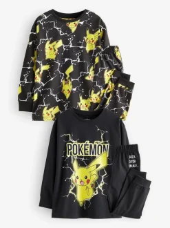 Pyjama's|Nachtkleding En Pyjama's*Next Pokémon geel/zwart - Verpakking van 2 pyjama's met lange mouwen (4-16 jr)