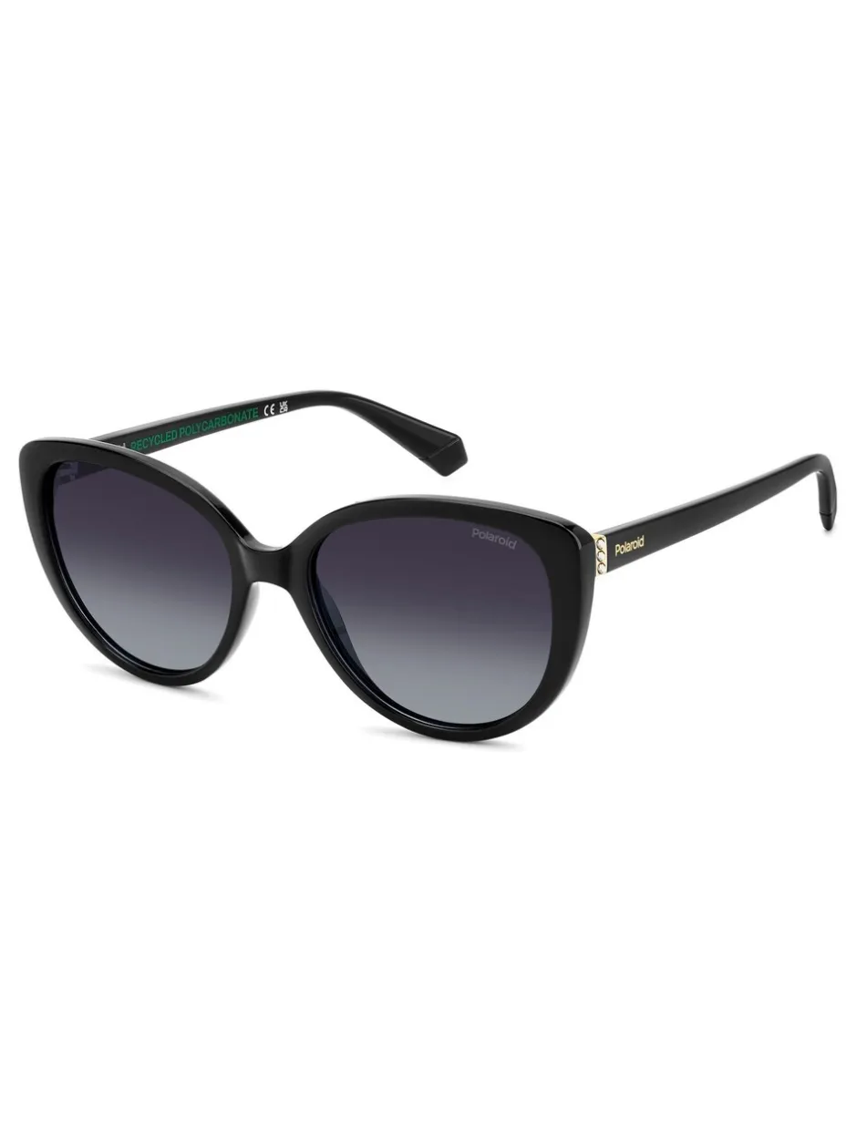 Zonnebril*Polaroid Cat Eye Black Sunglasses With Jewel Embellishment
