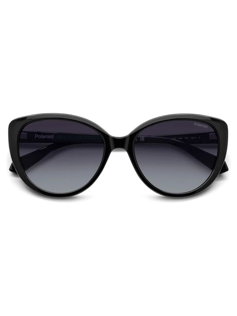 Zonnebril*Polaroid Cat Eye Black Sunglasses With Jewel Embellishment