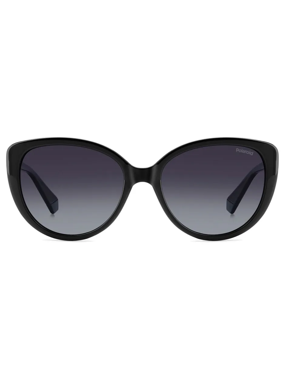 Zonnebril*Polaroid Cat Eye Black Sunglasses With Jewel Embellishment