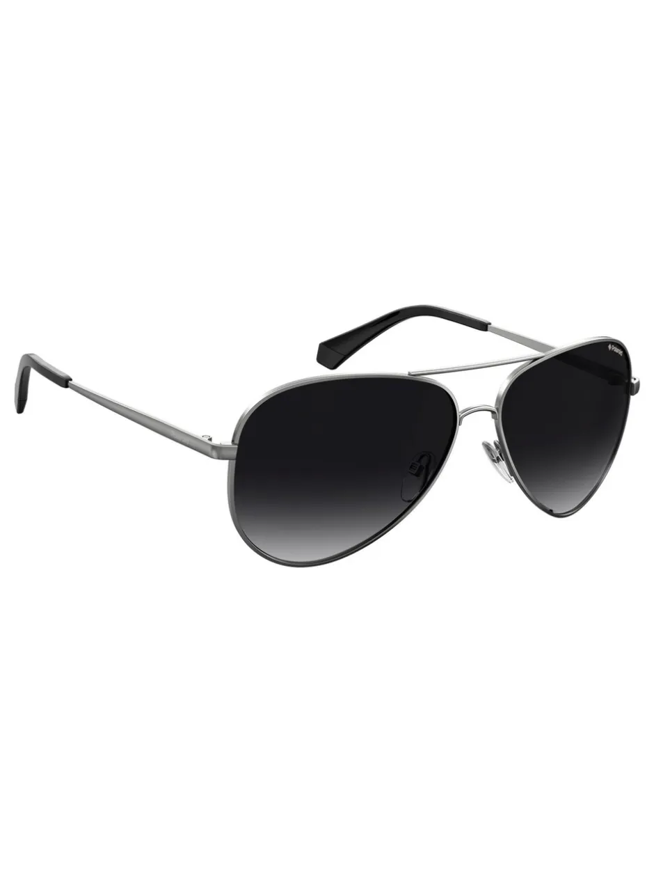 Zonnebril|Polaroid Monochrome Pilot Black Sunglasses