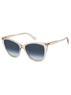 Zonnebril|Polaroid Nude Rectangular Sunglasses