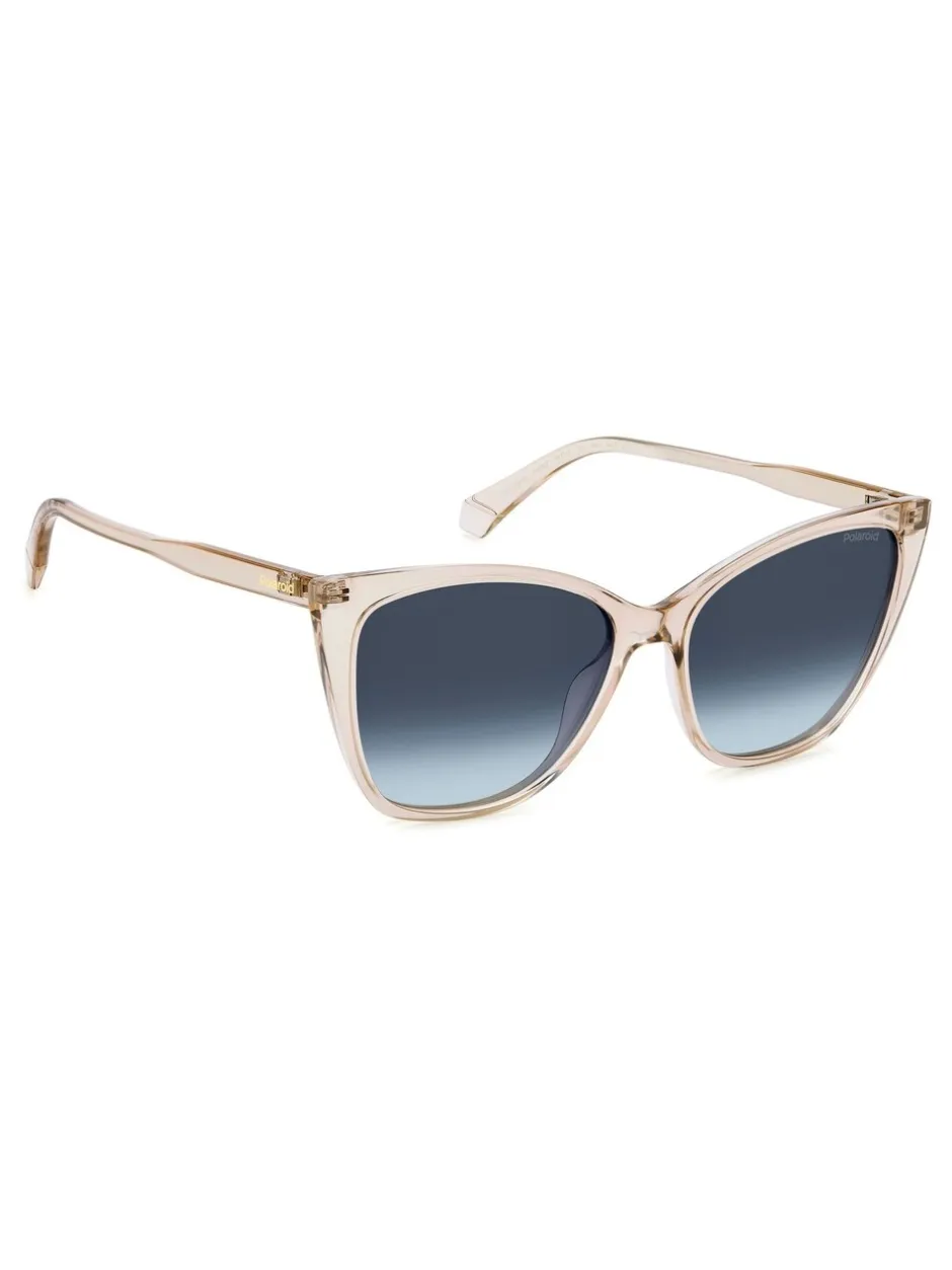 Zonnebril|Polaroid Nude Rectangular Sunglasses