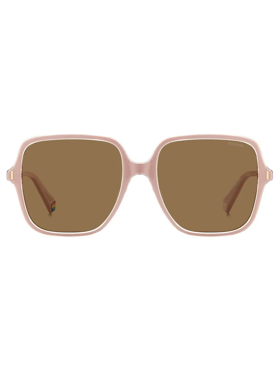 Zonnebril*Polaroid Oversized Pink Square Sunglasses