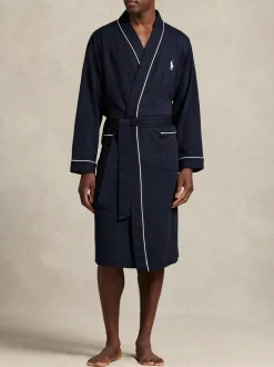 Kamerjassen En Badjassen|Polo Ralph Lauren Contrast Piping Lounge Robe