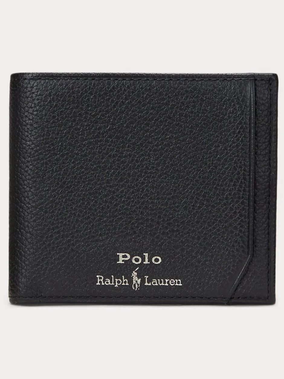 Portemonnees|Polo Ralph Lauren Pebble Leather Billfold Logo Wallet