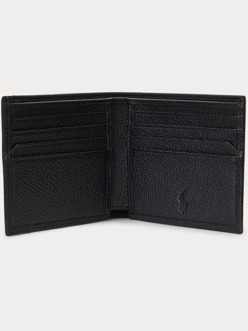 Portemonnees|Polo Ralph Lauren Pebble Leather Billfold Logo Wallet