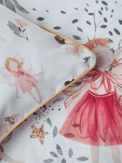 Kinderbeddengoed|Beddengoedsets En Dekbedovertrekken*Next Polykatoenen dekbedovertrek en kussensloop met print Wit met sprookjesbos