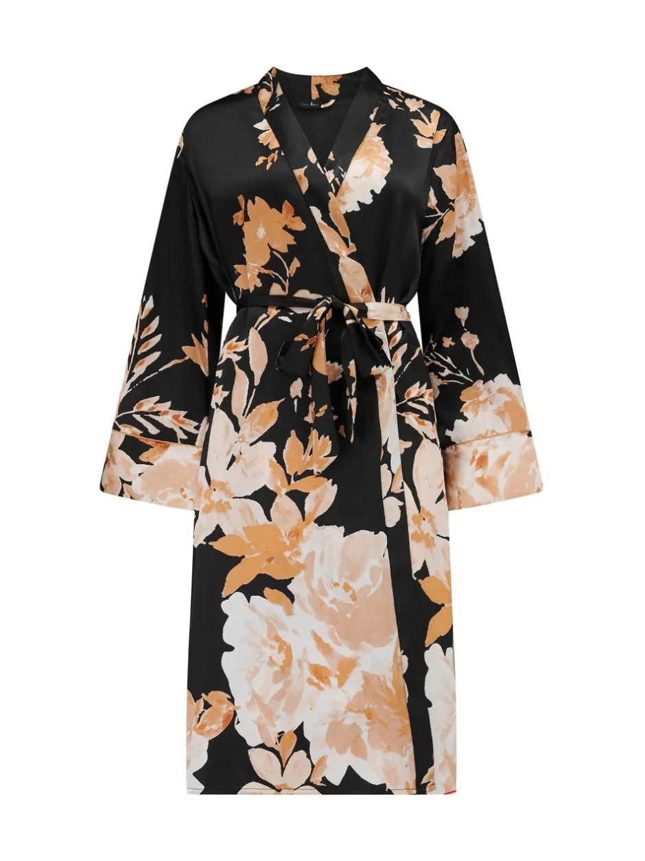 Badjassen|Pour Moi Dusk Printed Satin Midi Dressing Gown