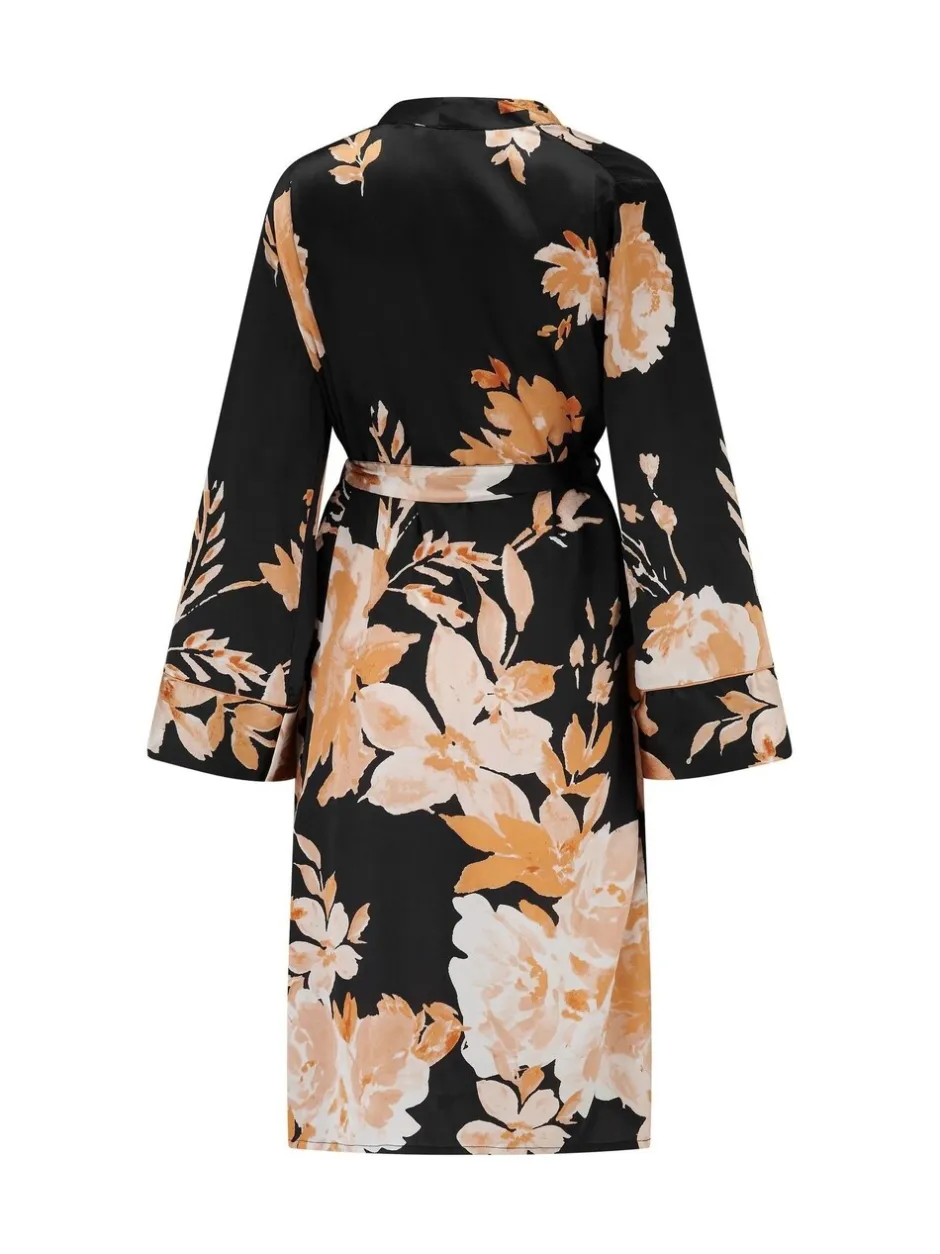Badjassen|Pour Moi Dusk Printed Satin Midi Dressing Gown