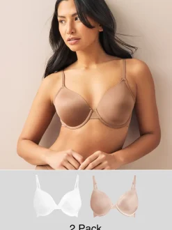 Beha's*Next Praline huidskleur/wit - A-E Afvlakkende Ultimate Comfort Beha's 2 Verpakking