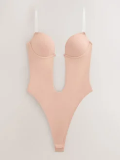 Shapewear|Next - Ingeklapte body met meerdere bandjes en rugleuning Praline nude