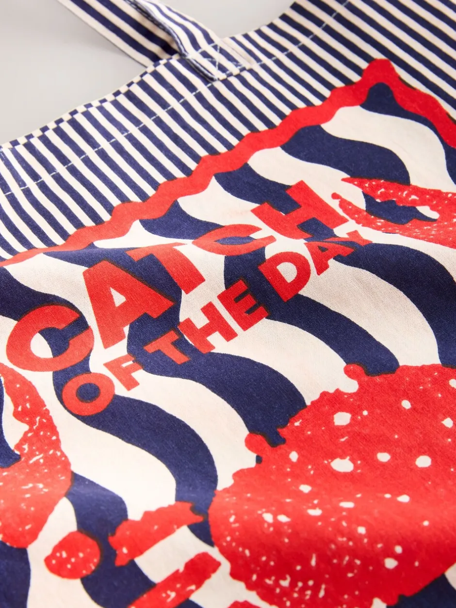 Tassen En Portemonnees*Next Print - Sardine Print 100% Cotton Shopper Bag