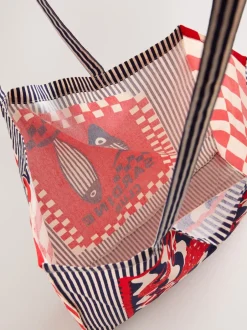 Tassen En Portemonnees*Next Print - Sardine Print 100% Cotton Shopper Bag
