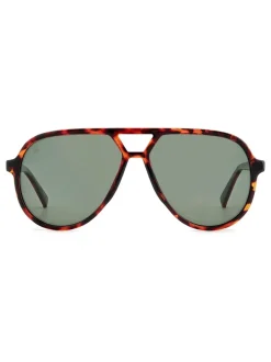 Zonnebril|Prive Revaux Oversized Pilot Sunglasses in Havana