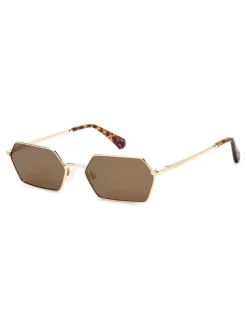 Zonnebril*Prive Revaux Rectangular Geometrical Sunglasses in Gold and Havana