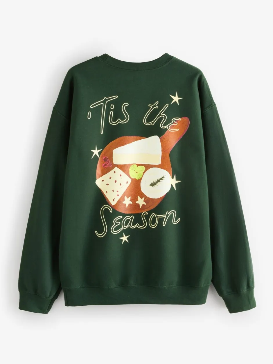Hoody's En Sweatshirts*Proper Good Christmas Cheese Board Back Graphic Sweatshirt