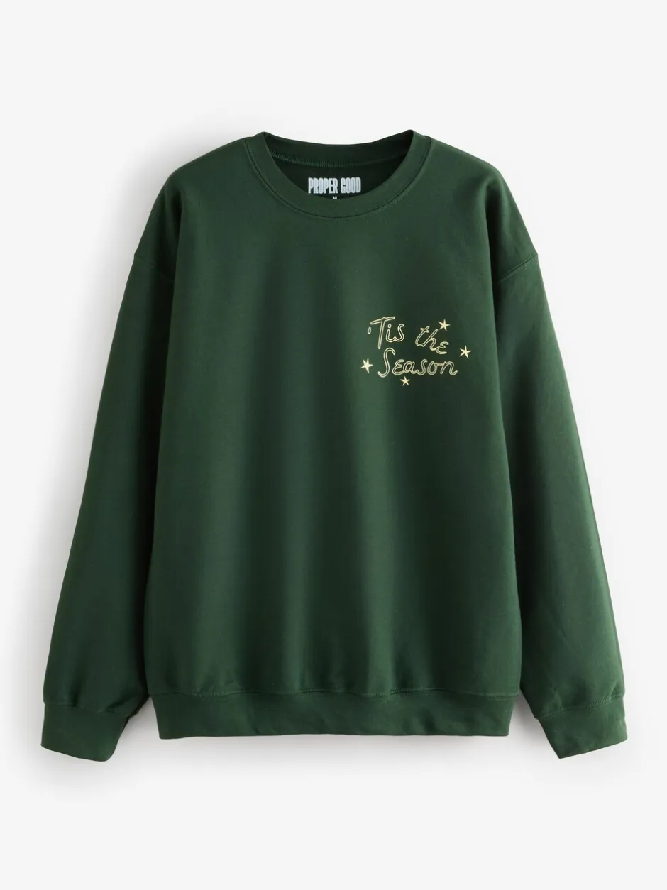 Hoody's En Sweatshirts*Proper Good Christmas Cheese Board Back Graphic Sweatshirt