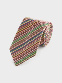 Stropdassen En Pochets|PS Paul Smith Signature Stripe 8cm Silk Tie