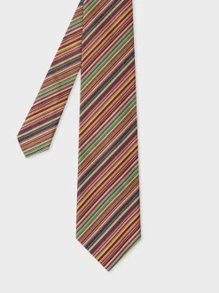 Stropdassen En Pochets|PS Paul Smith Signature Stripe 8cm Silk Tie
